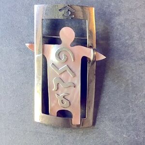 Sterling Silver and Mother-of-Pearl Brooch